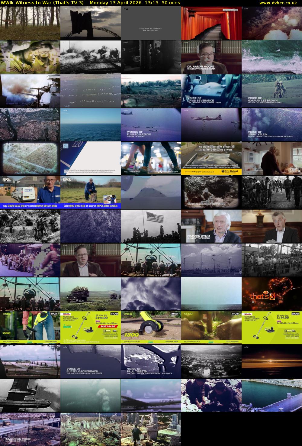 WWII: Witness to War (That's TV 3) Monday 13 April 2026 13:15 - 14:05