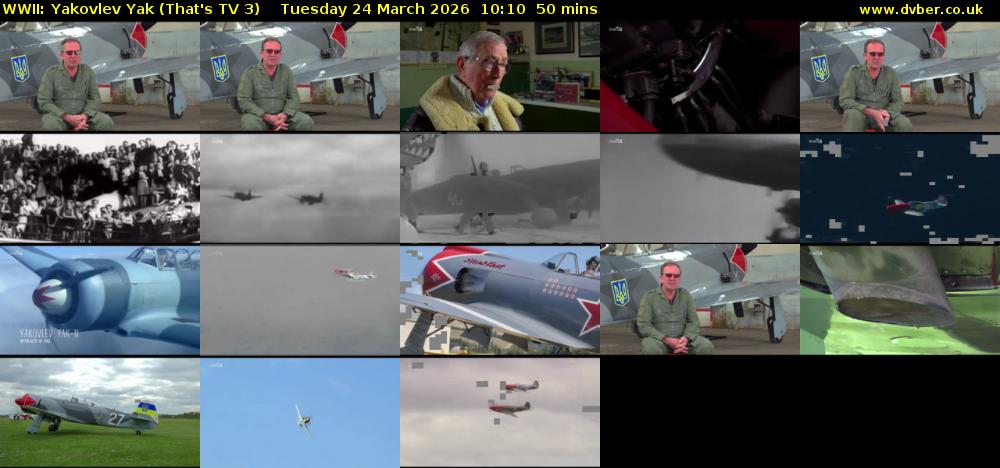 WWII: Yakovlev Yak (That's TV 3) Tuesday 24 March 2026 10:10 - 11:00