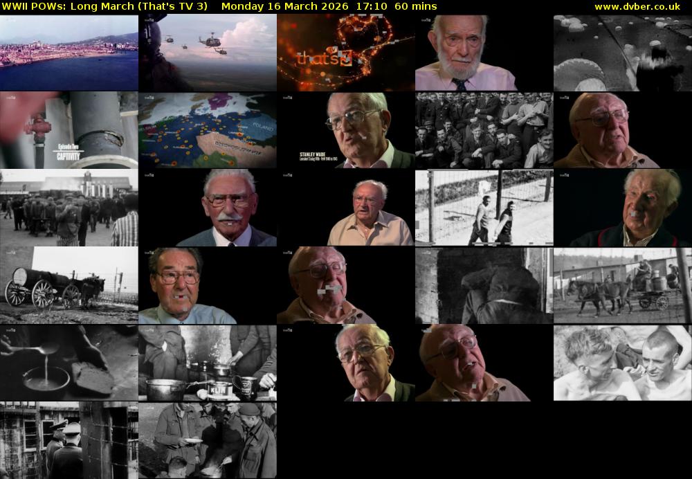 WWII POWs: Long March (That's TV 3) Monday 16 March 2026 17:10 - 18:10