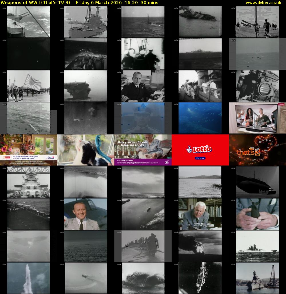 Weapons of WWII (That's TV 3) Friday 6 March 2026 16:20 - 16:50