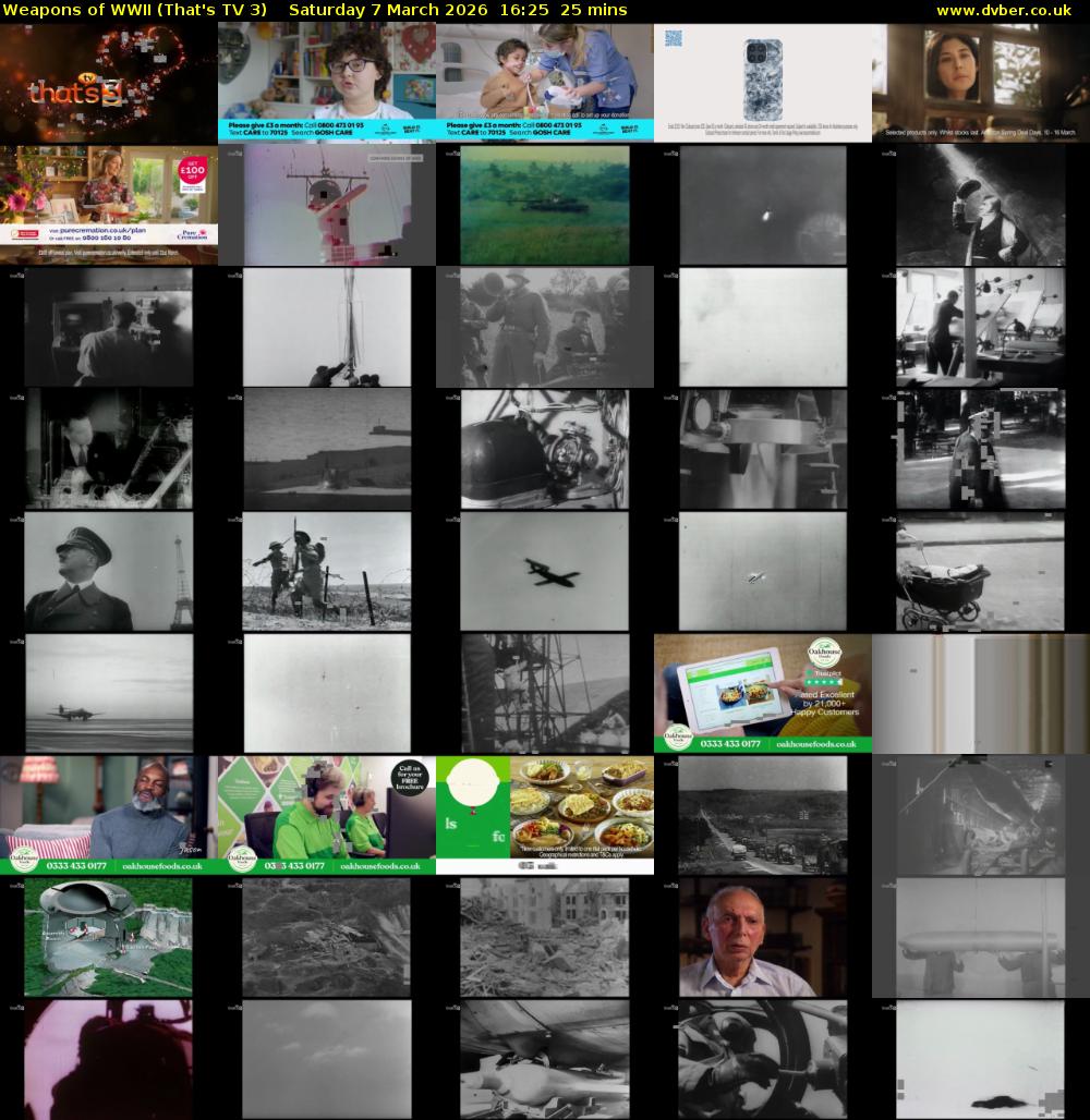 Weapons of WWII (That's TV 3) Saturday 7 March 2026 16:25 - 16:50