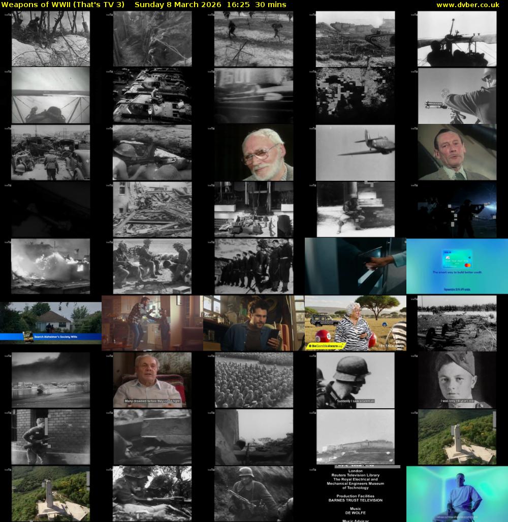 Weapons of WWII (That's TV 3) Sunday 8 March 2026 16:25 - 16:55