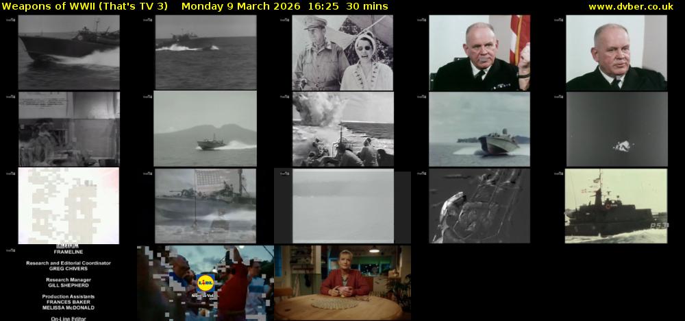 Weapons of WWII (That's TV 3) Monday 9 March 2026 16:25 - 16:55
