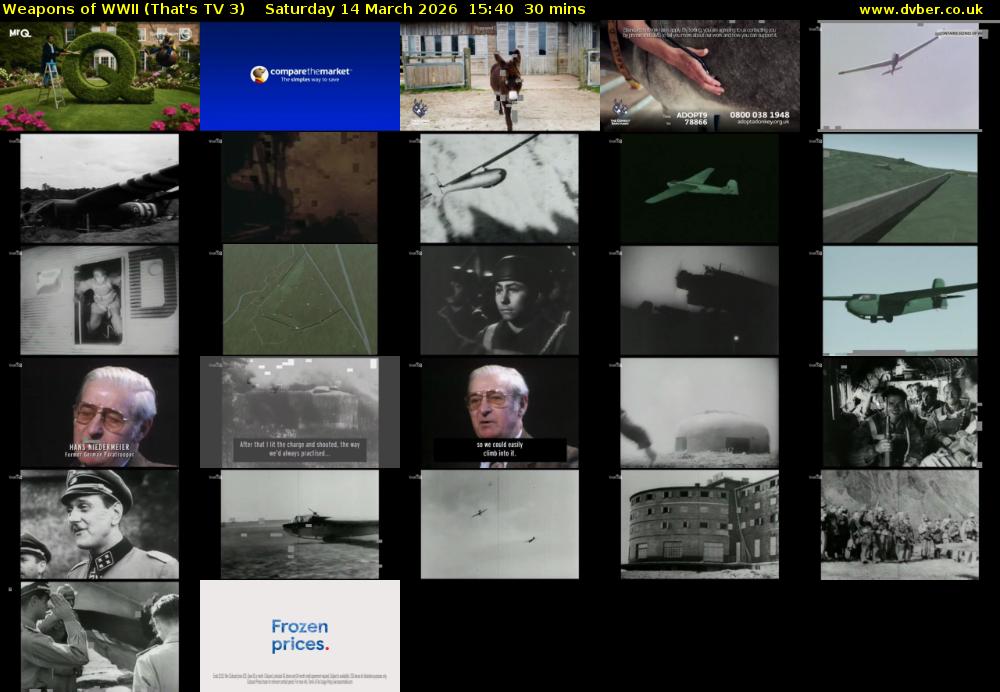 Weapons of WWII (That's TV 3) Saturday 14 March 2026 15:40 - 16:10