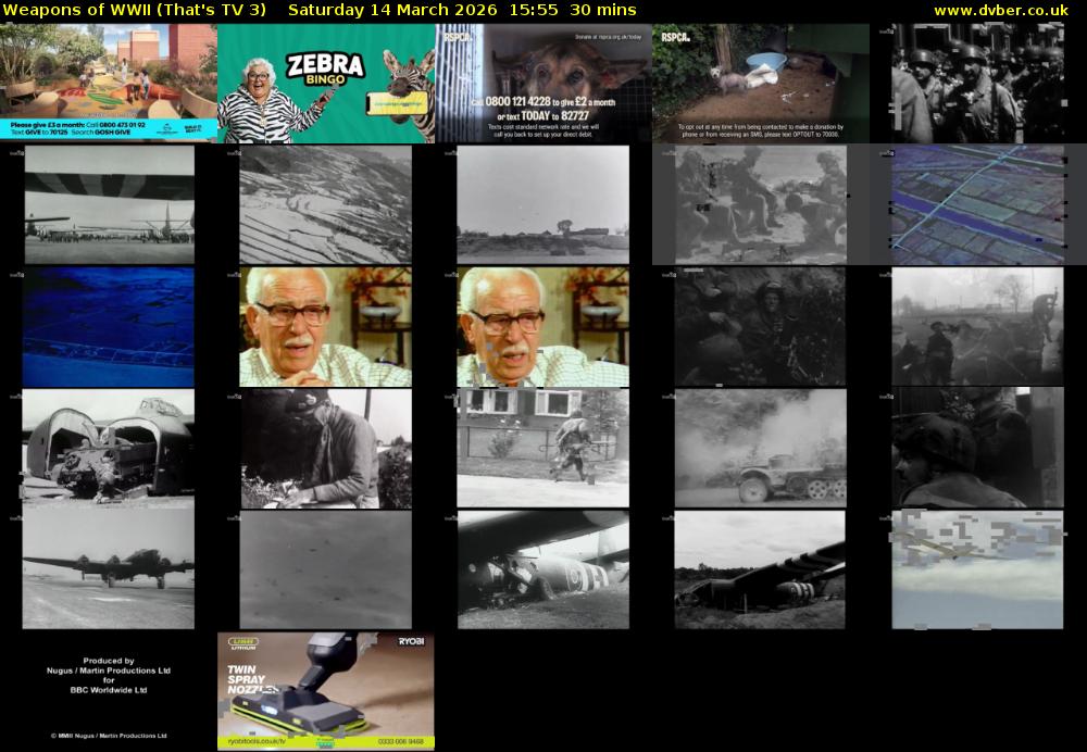 Weapons of WWII (That's TV 3) Saturday 14 March 2026 15:55 - 16:25