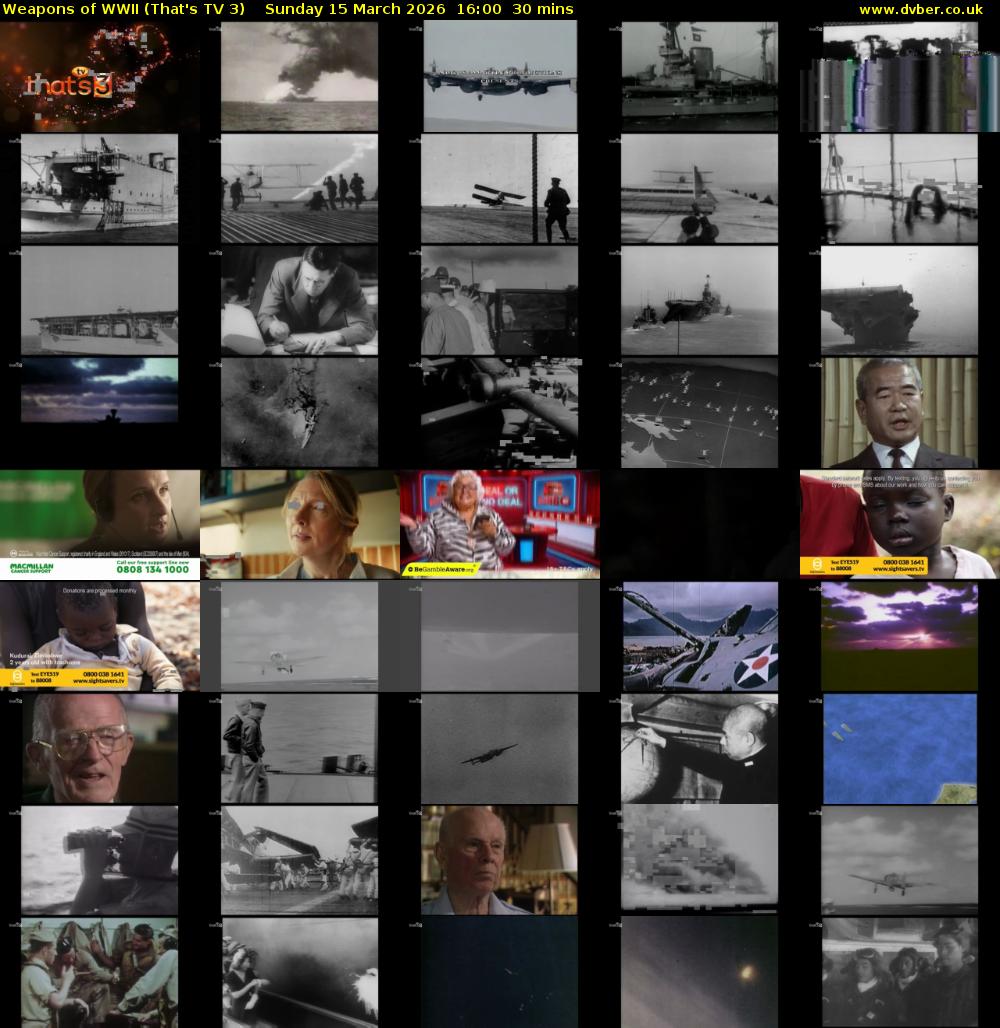 Weapons of WWII (That's TV 3) Sunday 15 March 2026 16:00 - 16:30