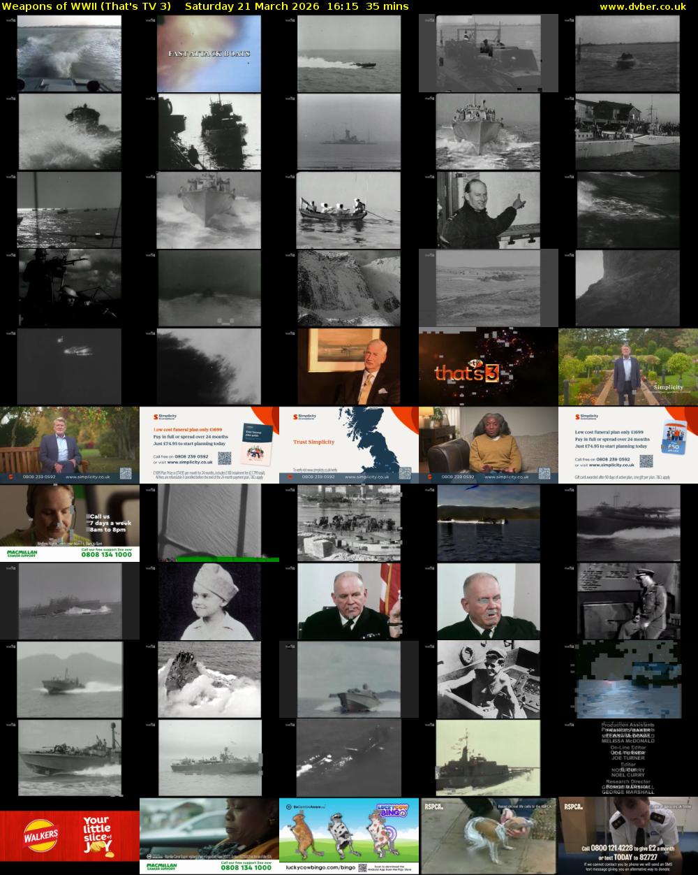 Weapons of WWII (That's TV 3) Saturday 21 March 2026 16:15 - 16:50