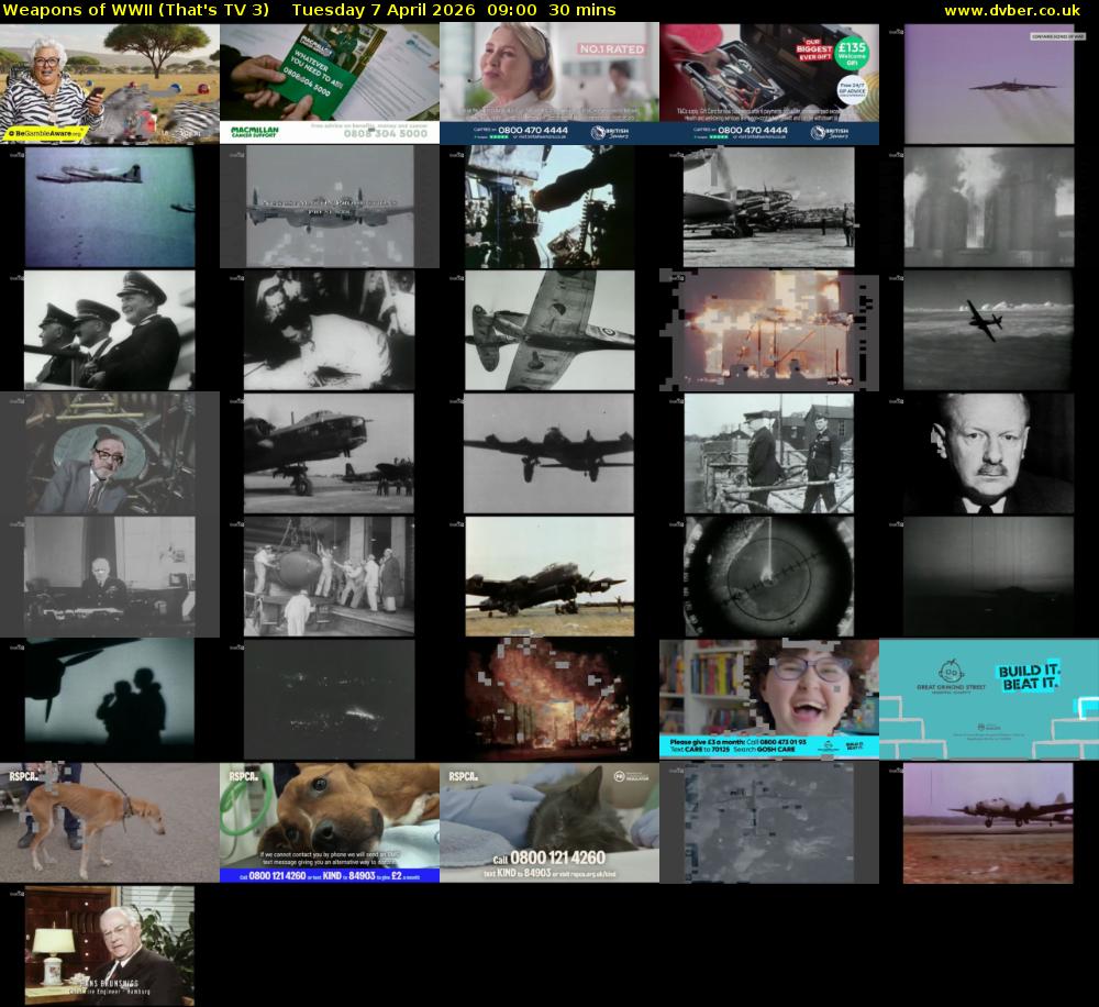 Weapons of WWII (That's TV 3) Tuesday 7 April 2026 09:00 - 09:30