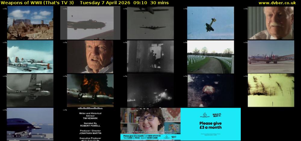 Weapons of WWII (That's TV 3) Tuesday 7 April 2026 09:10 - 09:40