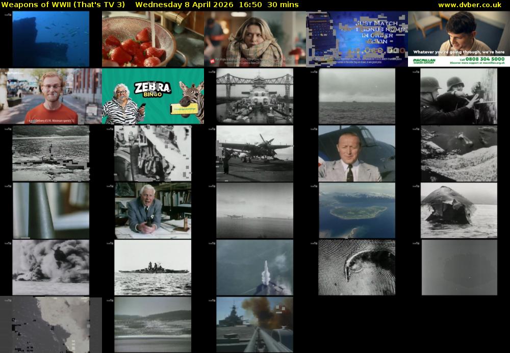 Weapons of WWII (That's TV 3) Wednesday 8 April 2026 16:50 - 17:20