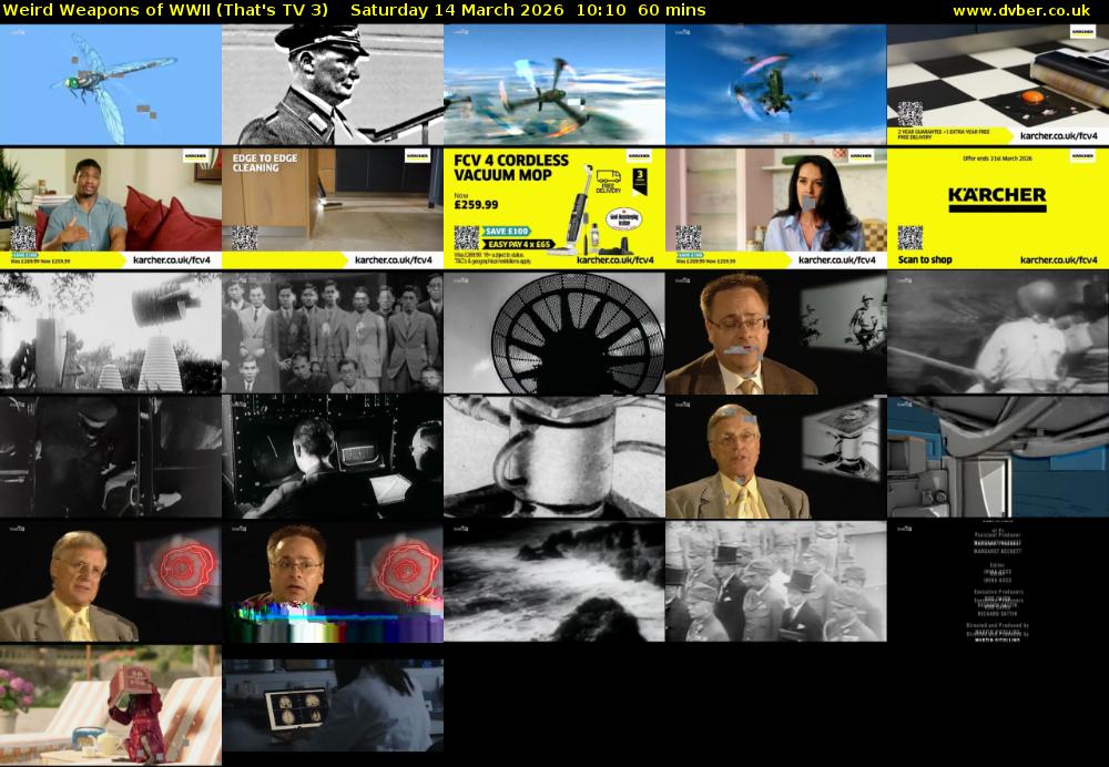 Weird Weapons of WWII (That's TV 3) Saturday 14 March 2026 10:10 - 11:10