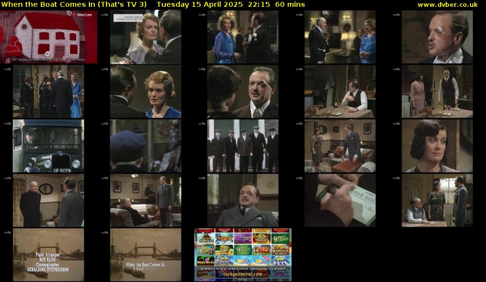 When the Boat Comes In (That's TV 3) Tuesday 15 April 2025 22:15 - 23:15