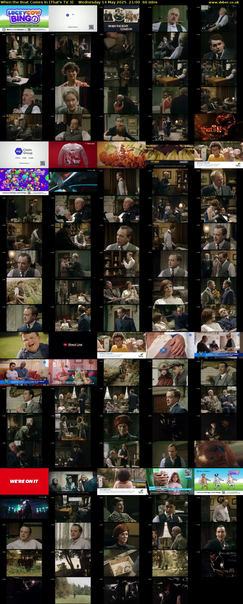 When the Boat Comes In (That's TV 3) Wednesday 14 May 2025 21:00 - 22:00