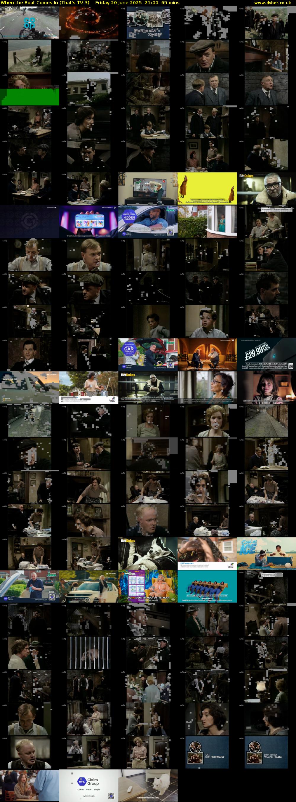 When the Boat Comes In (That's TV 3) Friday 20 June 2025 21:00 - 22:05