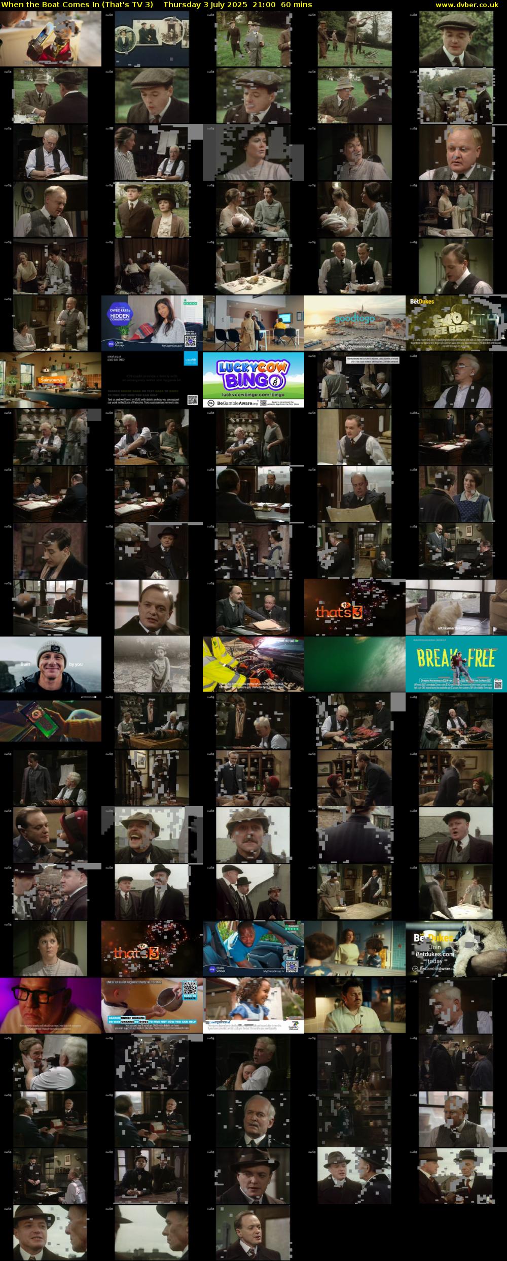 When the Boat Comes In (That's TV 3) Thursday 3 July 2025 21:00 - 22:00