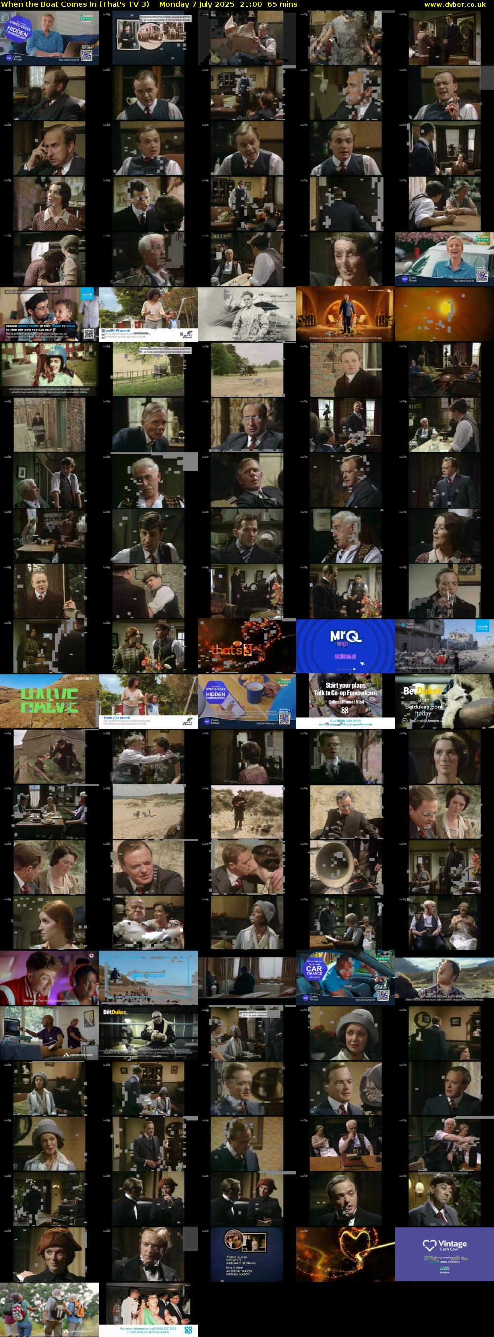When the Boat Comes In (That's TV 3) Monday 7 July 2025 21:00 - 22:05