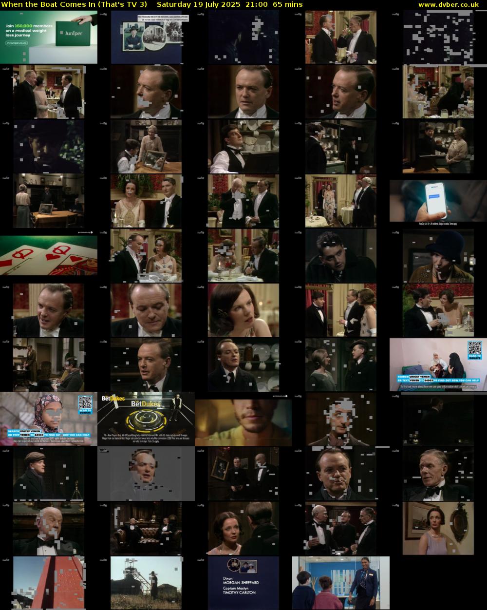 When the Boat Comes In (That's TV 3) Saturday 19 July 2025 21:00 - 22:05