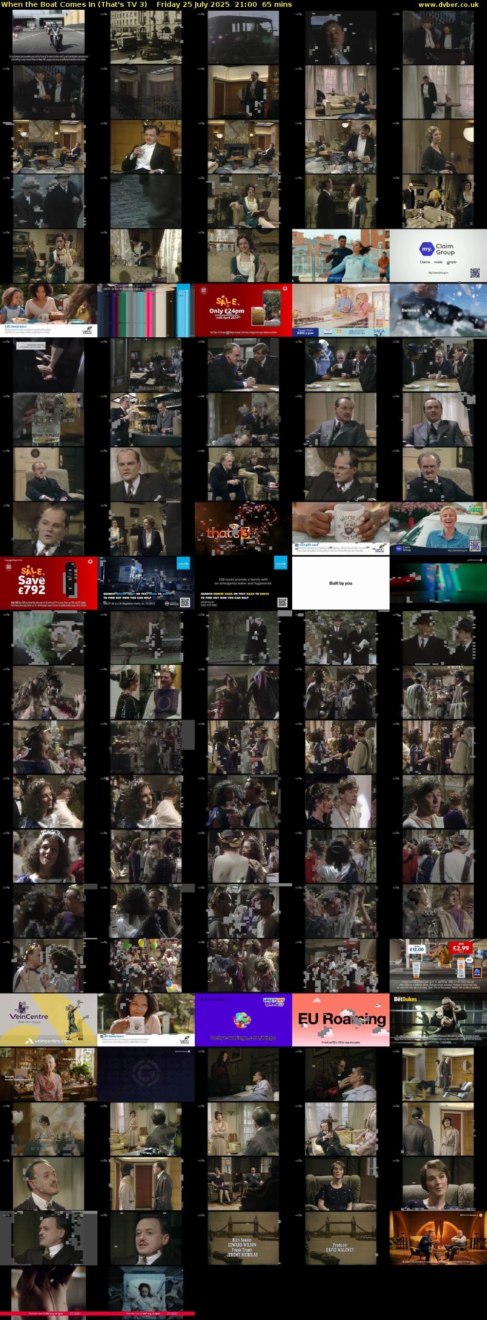 When the Boat Comes In (That's TV 3) Friday 25 July 2025 21:00 - 22:05