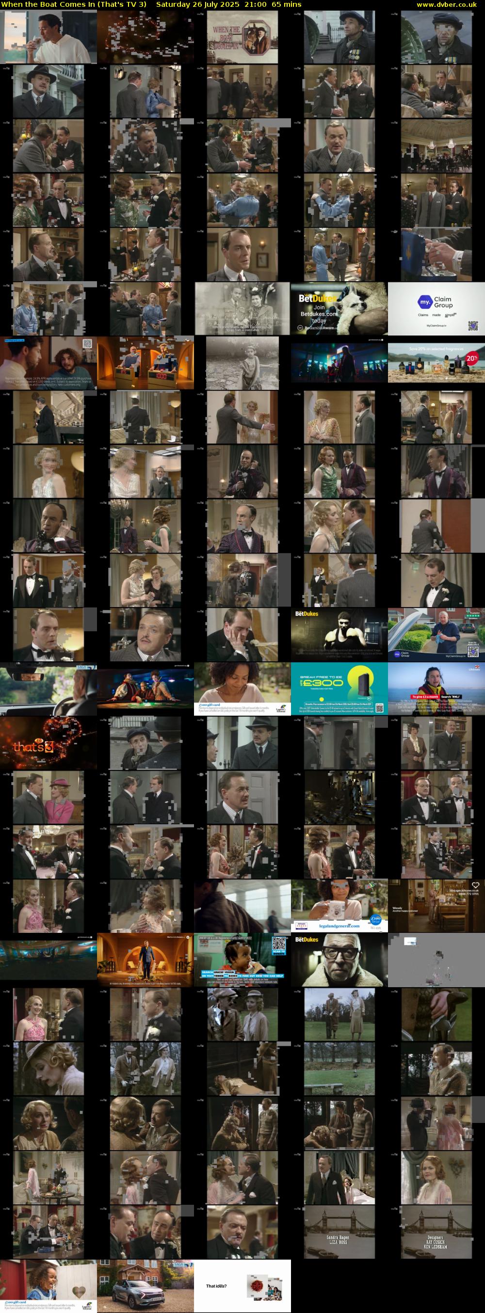 When the Boat Comes In (That's TV 3) Saturday 26 July 2025 21:00 - 22:05
