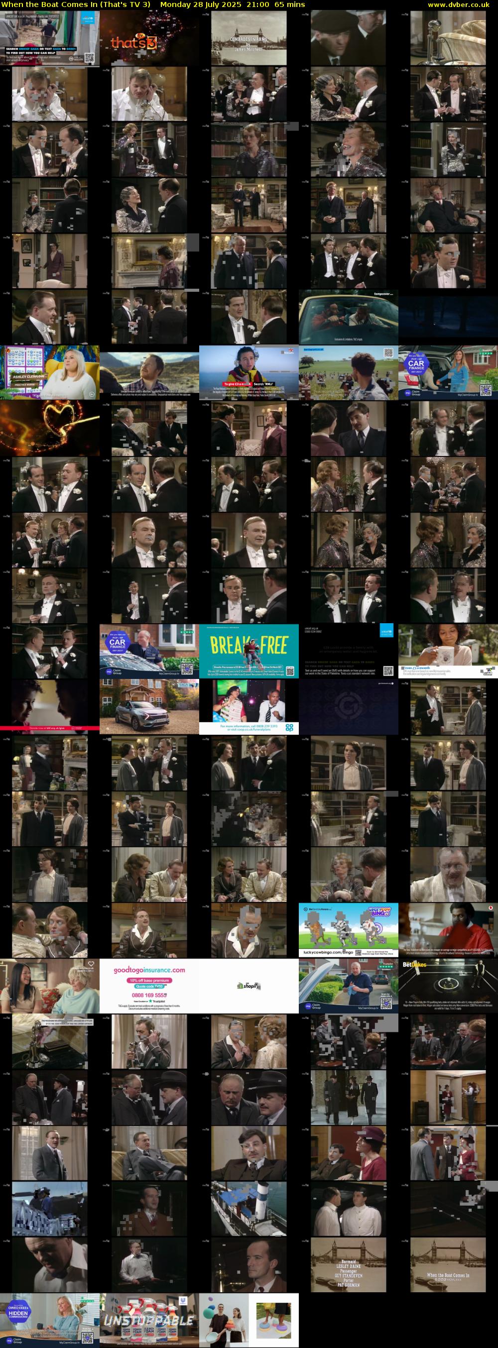 When the Boat Comes In (That's TV 3) Monday 28 July 2025 21:00 - 22:05