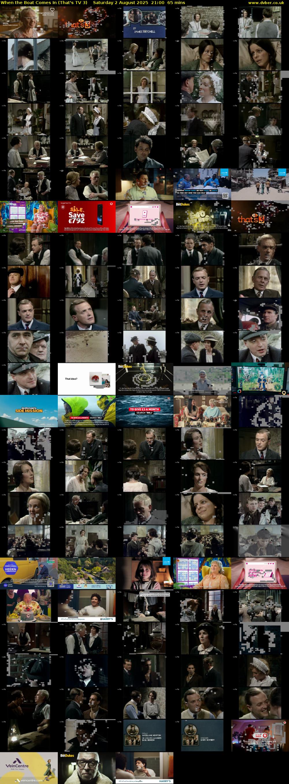 When the Boat Comes In (That's TV 3) Saturday 2 August 2025 21:00 - 22:05