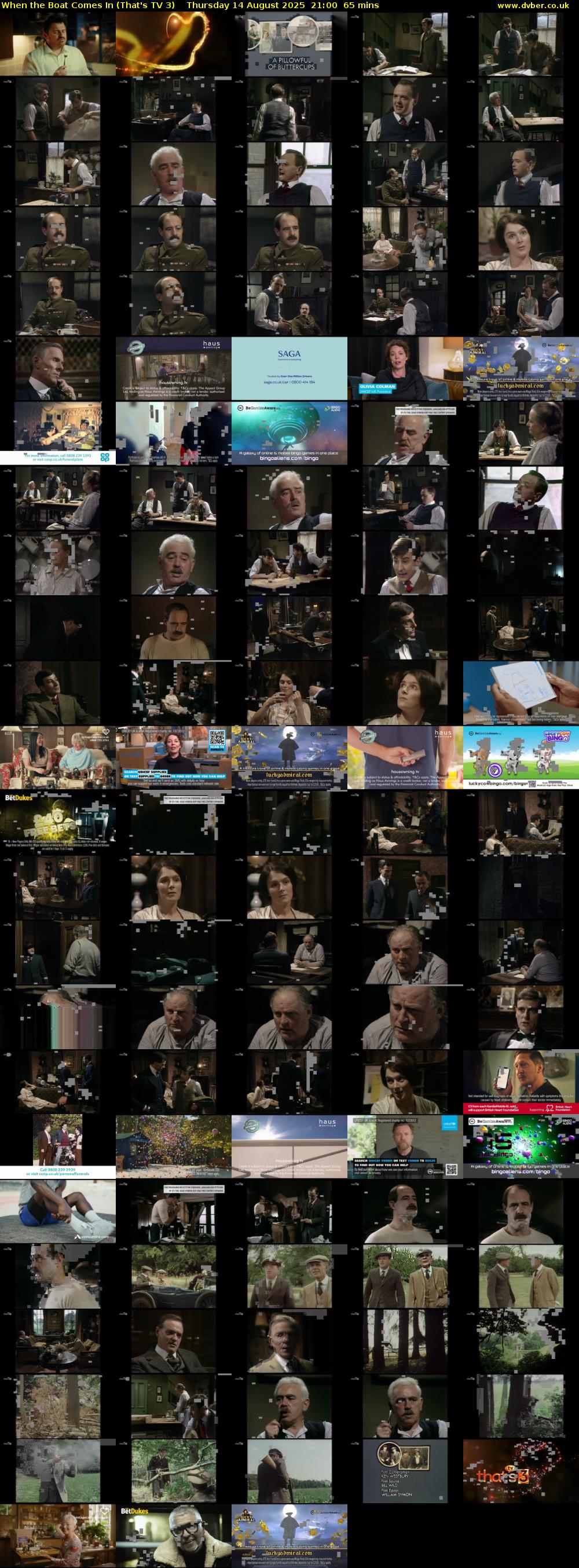 When the Boat Comes In (That's TV 3) Thursday 14 August 2025 21:00 - 22:05