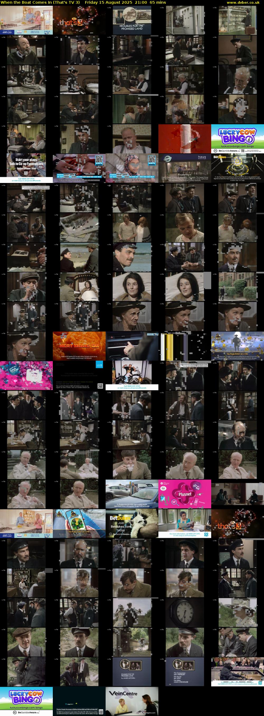 When the Boat Comes In (That's TV 3) Friday 15 August 2025 21:00 - 22:05