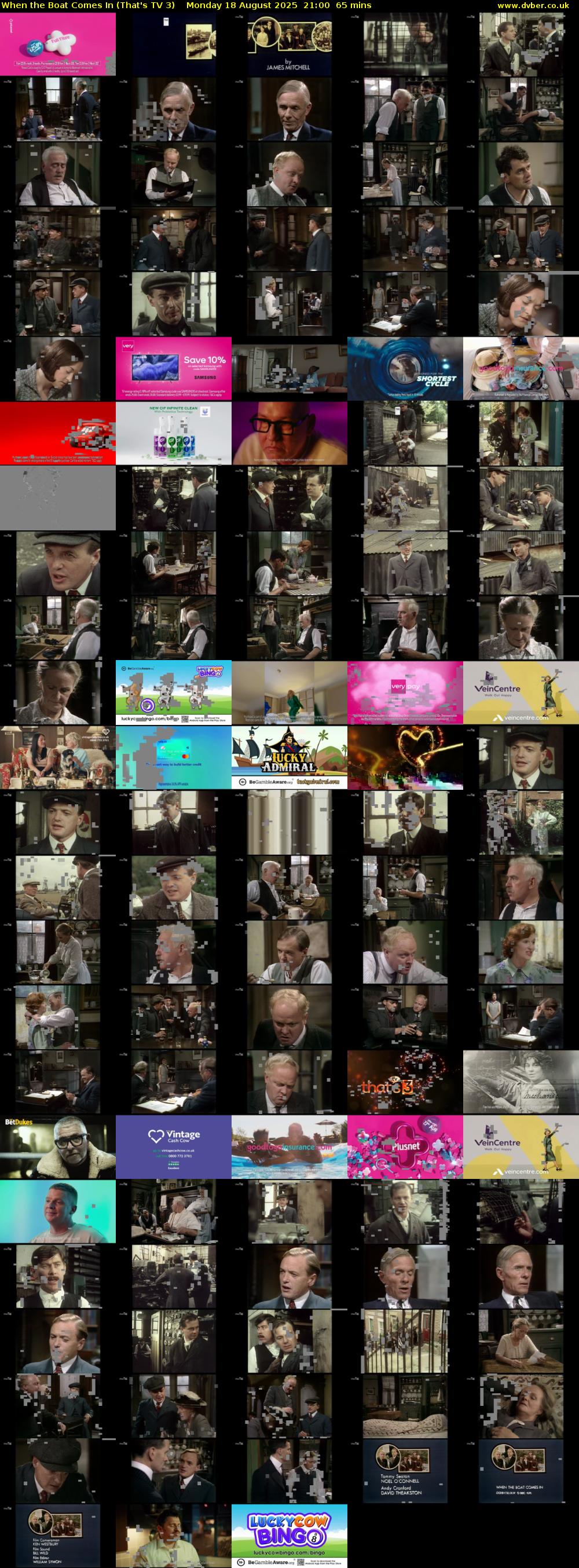 When the Boat Comes In (That's TV 3) Monday 18 August 2025 21:00 - 22:05