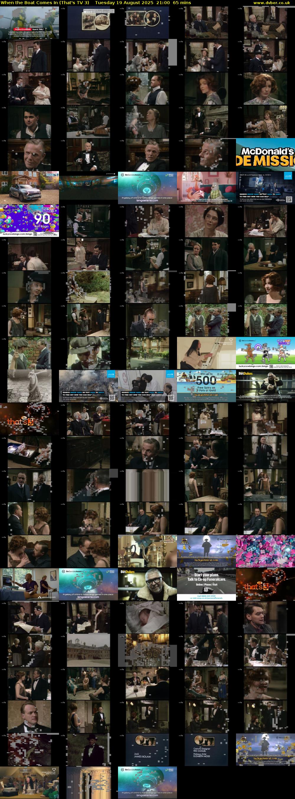When the Boat Comes In (That's TV 3) Tuesday 19 August 2025 21:00 - 22:05