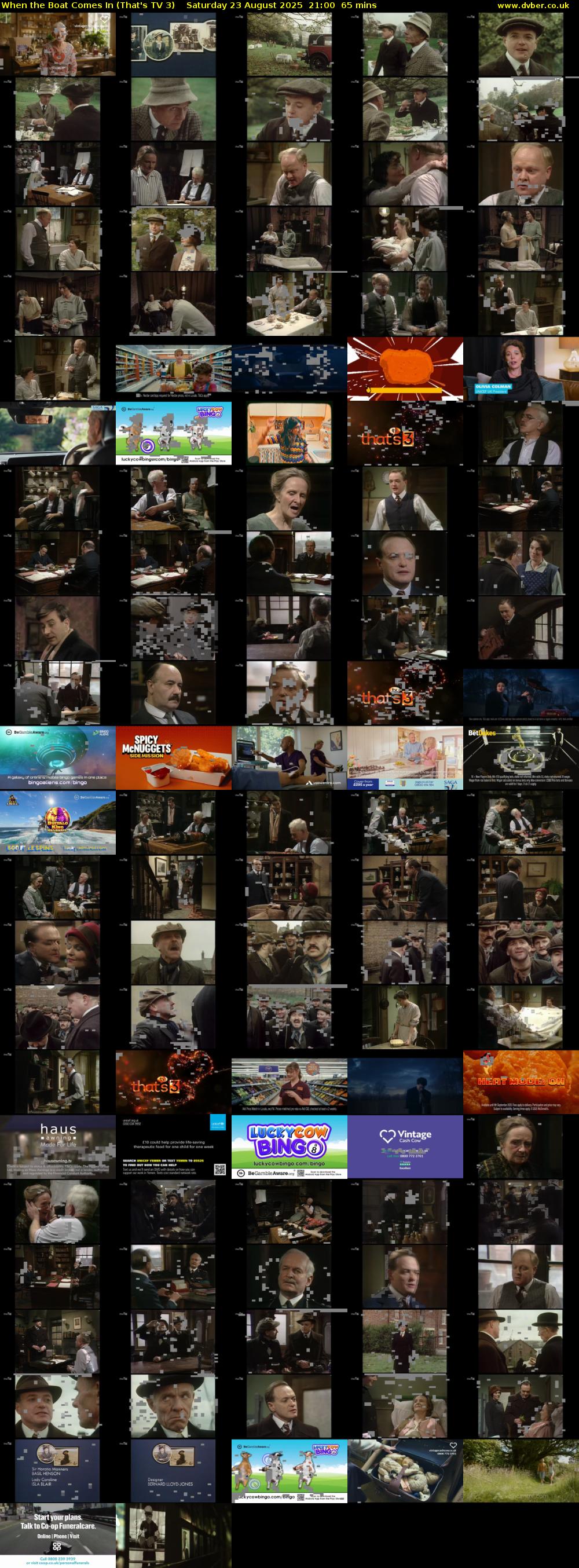 When the Boat Comes In (That's TV 3) Saturday 23 August 2025 21:00 - 22:05