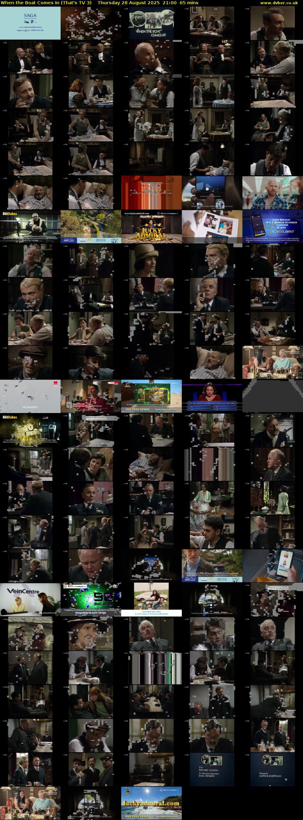 When the Boat Comes In (That's TV 3) Thursday 28 August 2025 21:00 - 22:05
