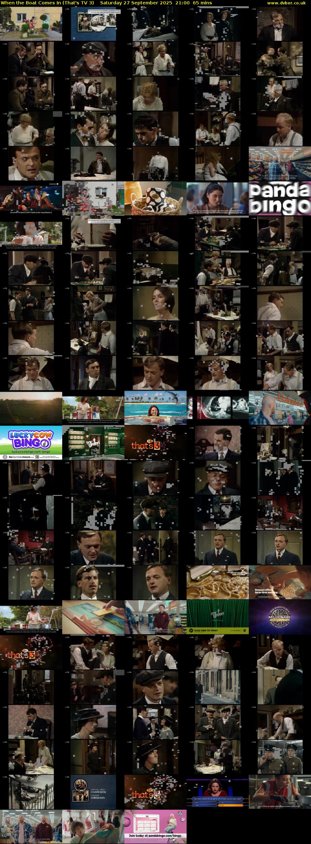 When the Boat Comes In (That's TV 3) Saturday 27 September 2025 21:00 - 22:05