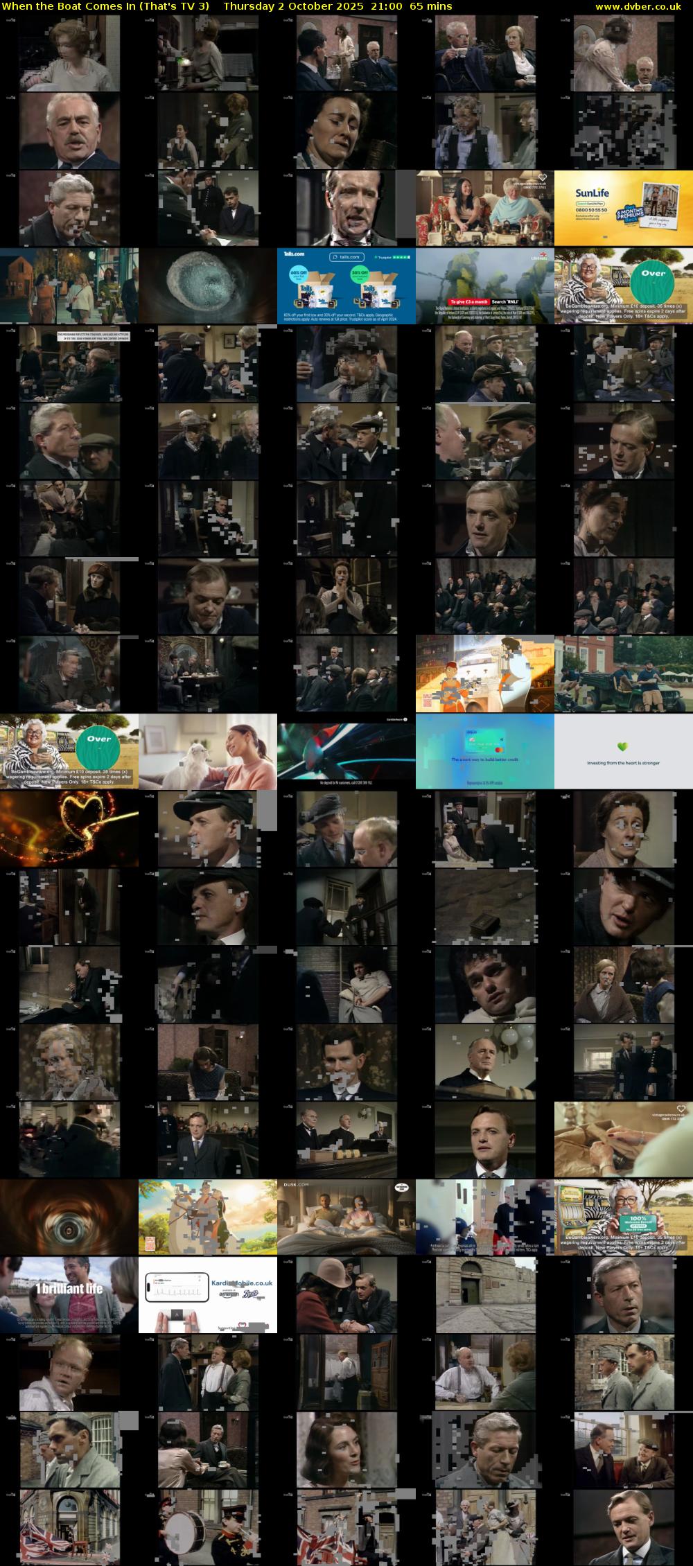 When the Boat Comes In (That's TV 3) Thursday 2 October 2025 21:00 - 22:05