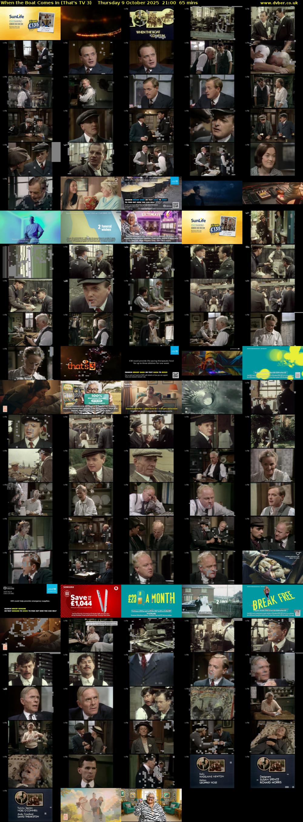 When the Boat Comes In (That's TV 3) Thursday 9 October 2025 21:00 - 22:05