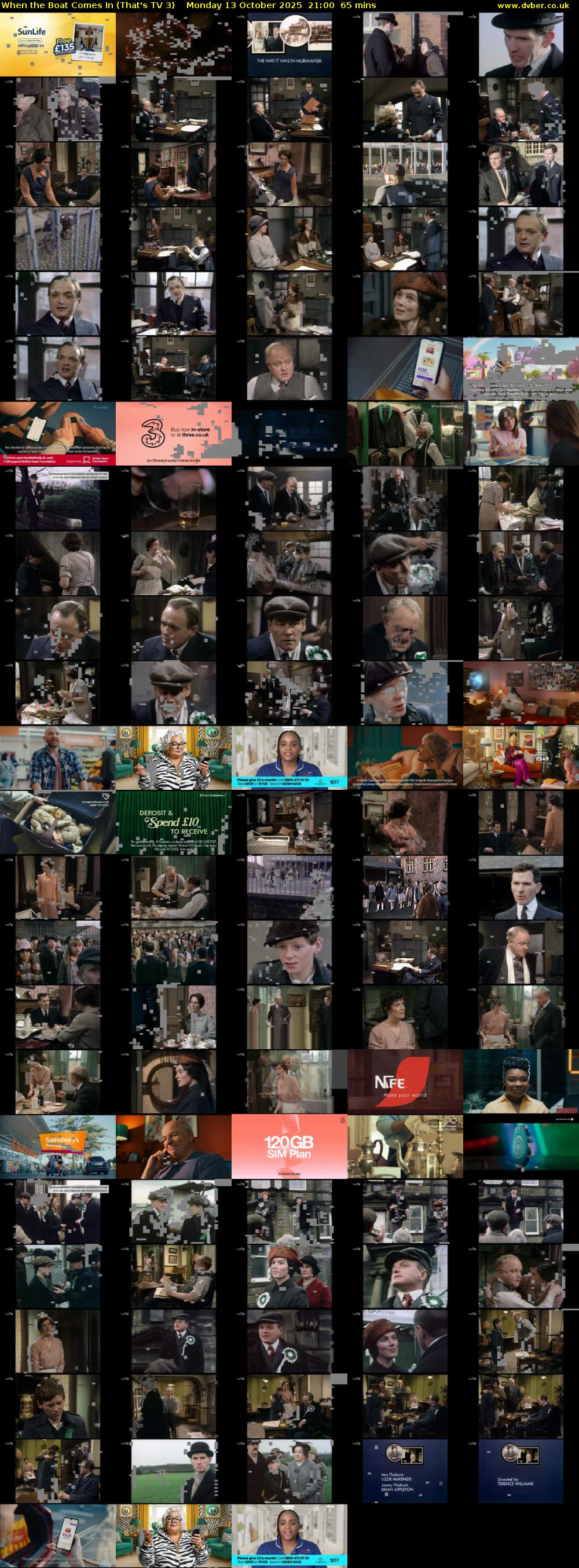 When the Boat Comes In (That's TV 3) Monday 13 October 2025 21:00 - 22:05