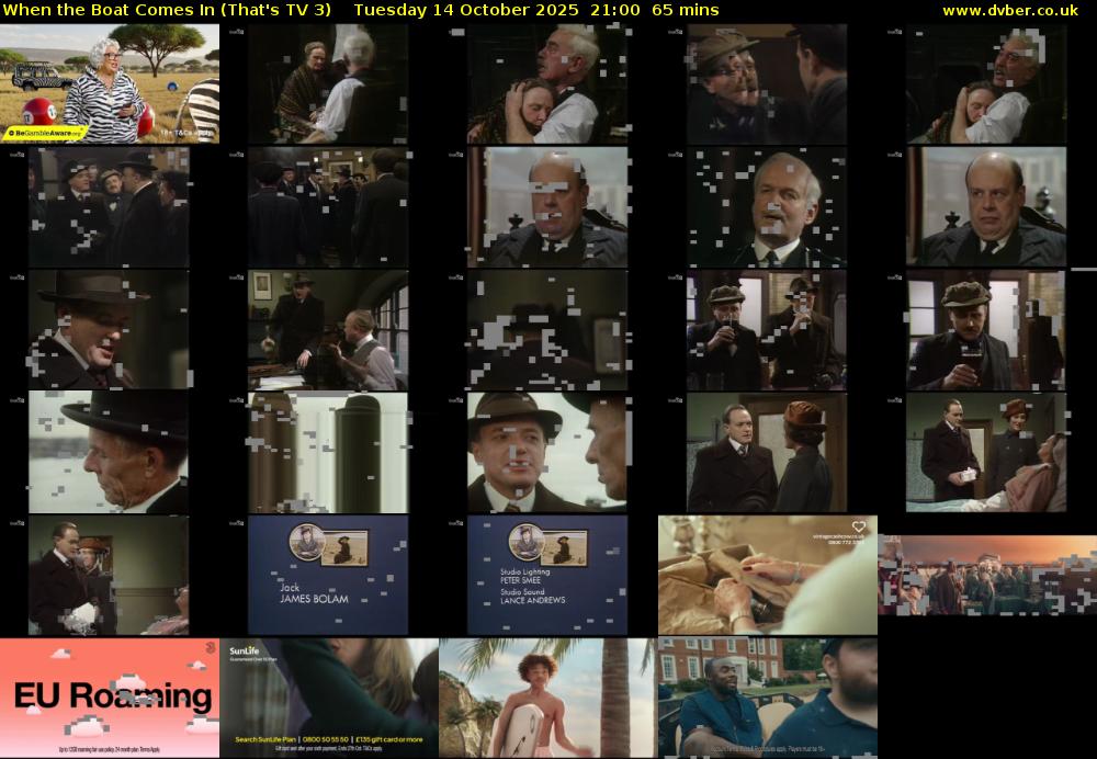 When the Boat Comes In (That's TV 3) Tuesday 14 October 2025 21:00 - 22:05