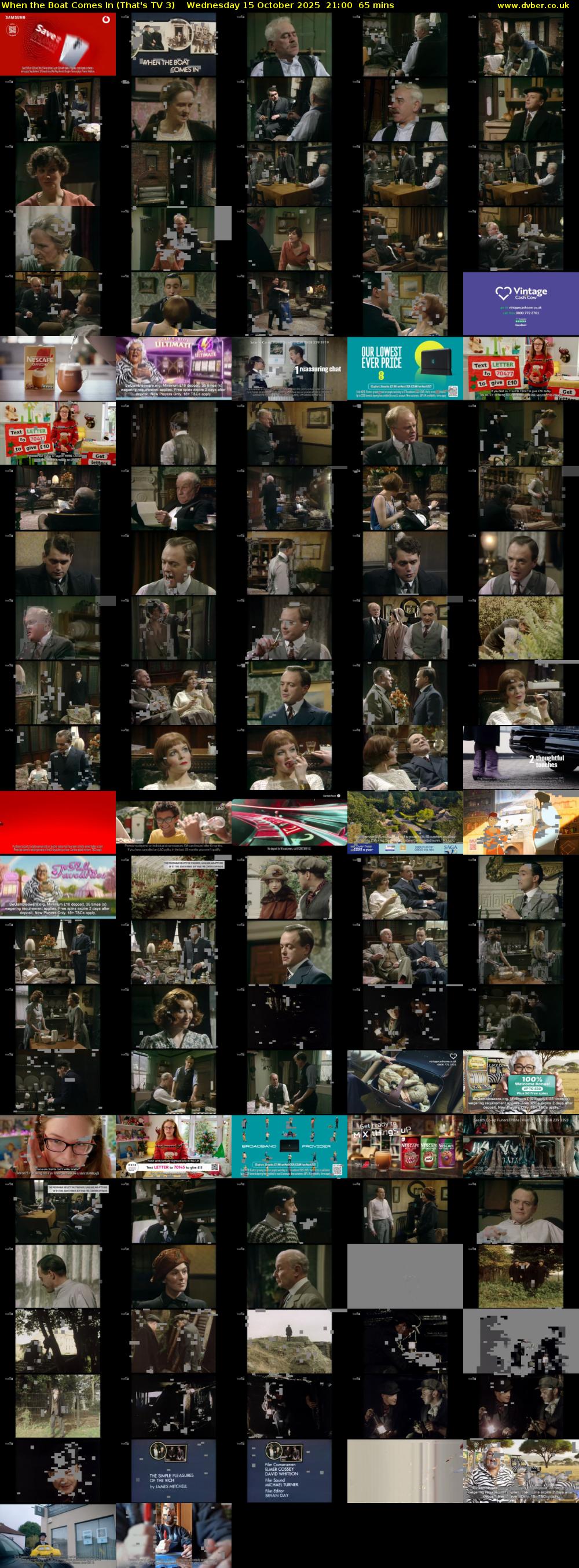 When the Boat Comes In (That's TV 3) Wednesday 15 October 2025 21:00 - 22:05