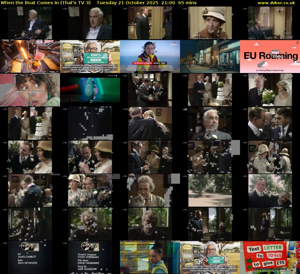 When the Boat Comes In (That's TV 3) Tuesday 21 October 2025 21:00 - 22:05