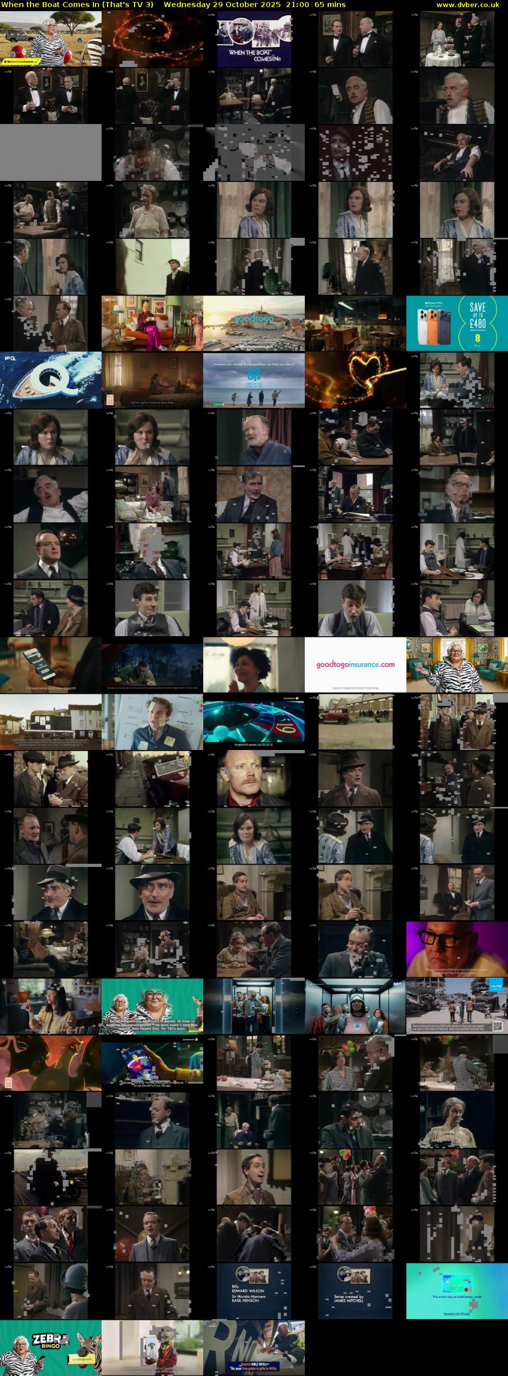 When the Boat Comes In (That's TV 3) Wednesday 29 October 2025 21:00 - 22:05