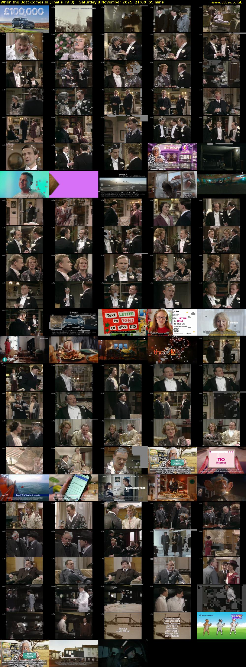 When the Boat Comes In (That's TV 3) Saturday 8 November 2025 21:00 - 22:05