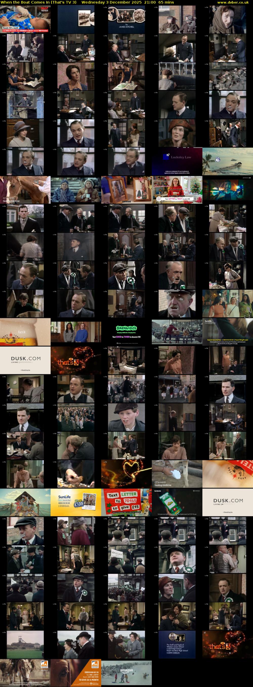 When the Boat Comes In (That's TV 3) Wednesday 3 December 2025 21:00 - 22:05