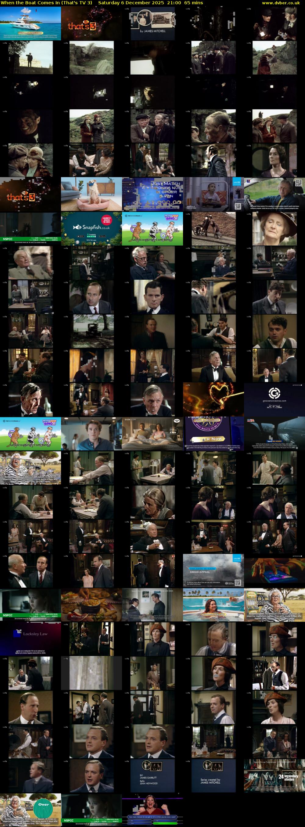 When the Boat Comes In (That's TV 3) Saturday 6 December 2025 21:00 - 22:05