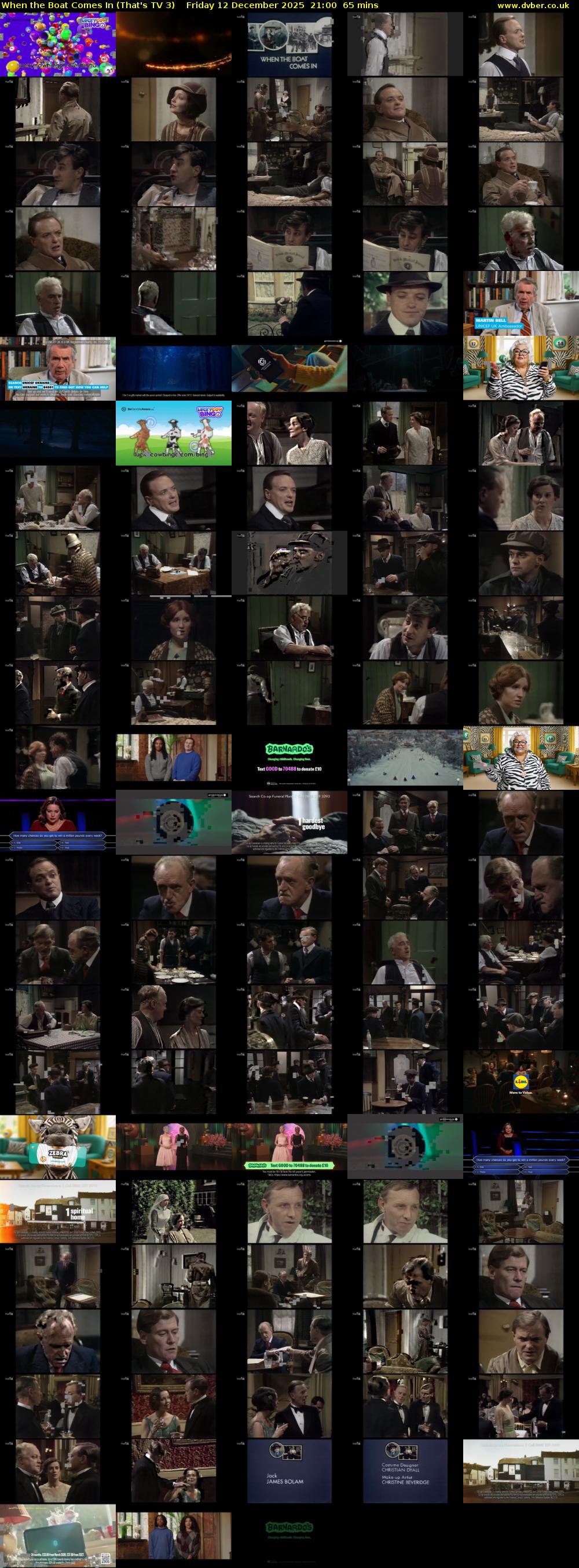 When the Boat Comes In (That's TV 3) Friday 12 December 2025 21:00 - 22:05