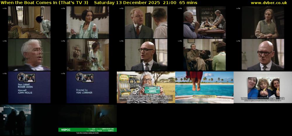 When the Boat Comes In (That's TV 3) Saturday 13 December 2025 21:00 - 22:05