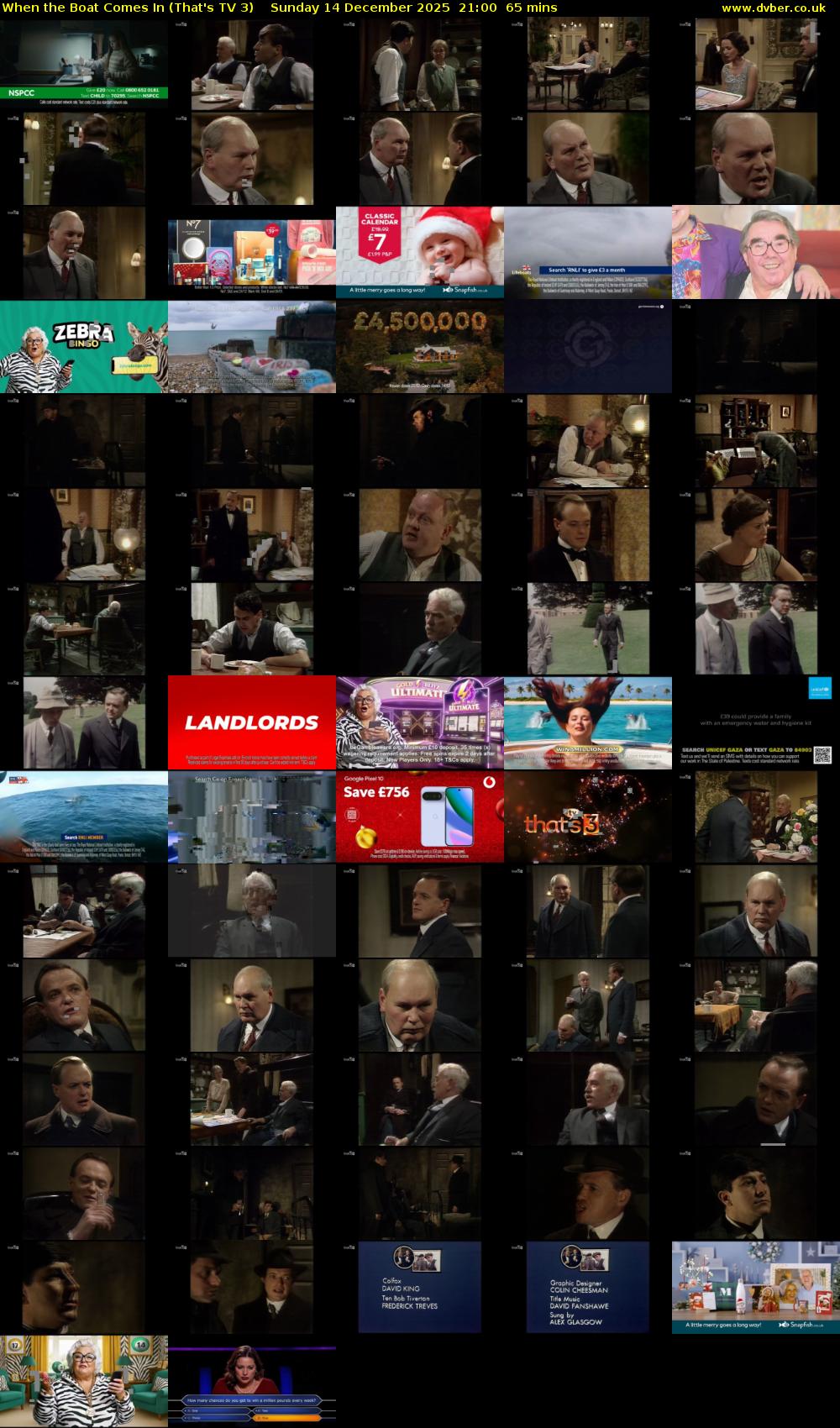 When the Boat Comes In (That's TV 3) Sunday 14 December 2025 21:00 - 22:05