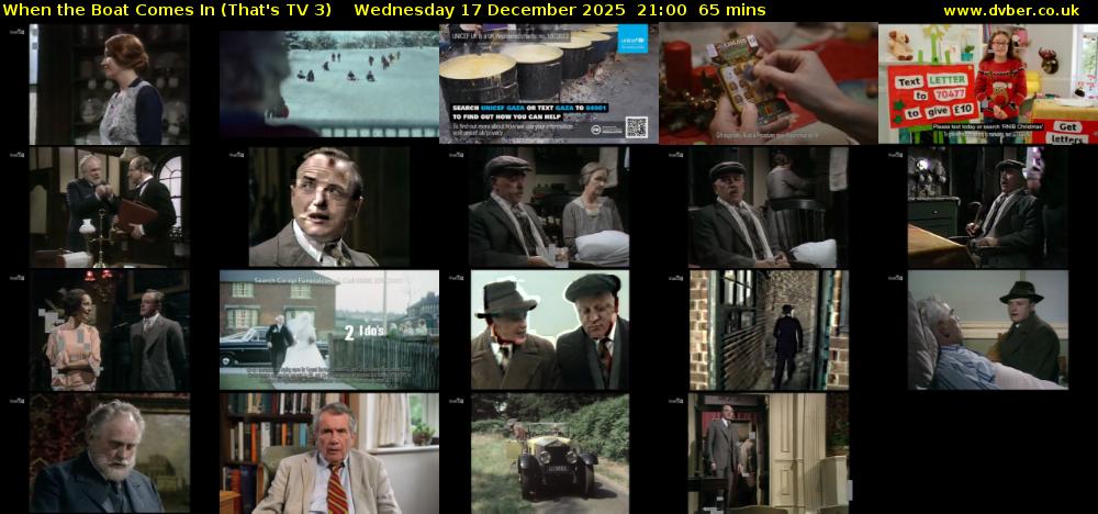 When the Boat Comes In (That's TV 3) Wednesday 17 December 2025 21:00 - 22:05