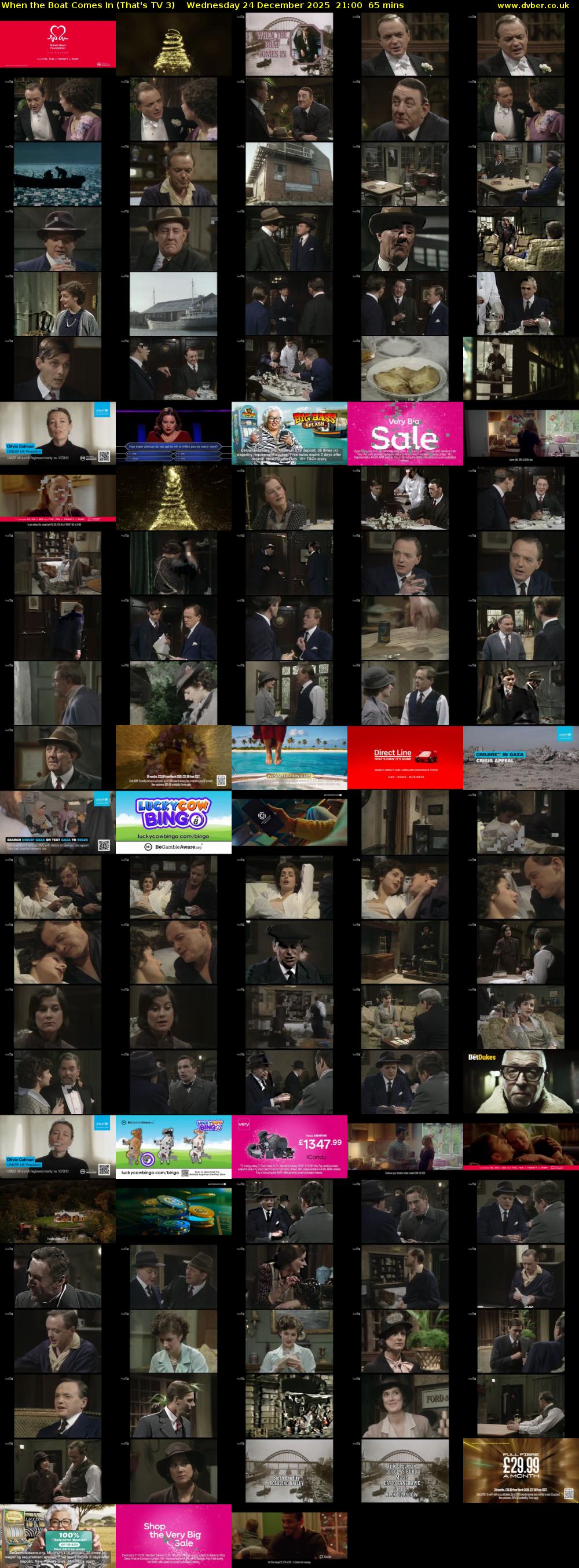 When the Boat Comes In (That's TV 3) Wednesday 24 December 2025 21:00 - 22:05