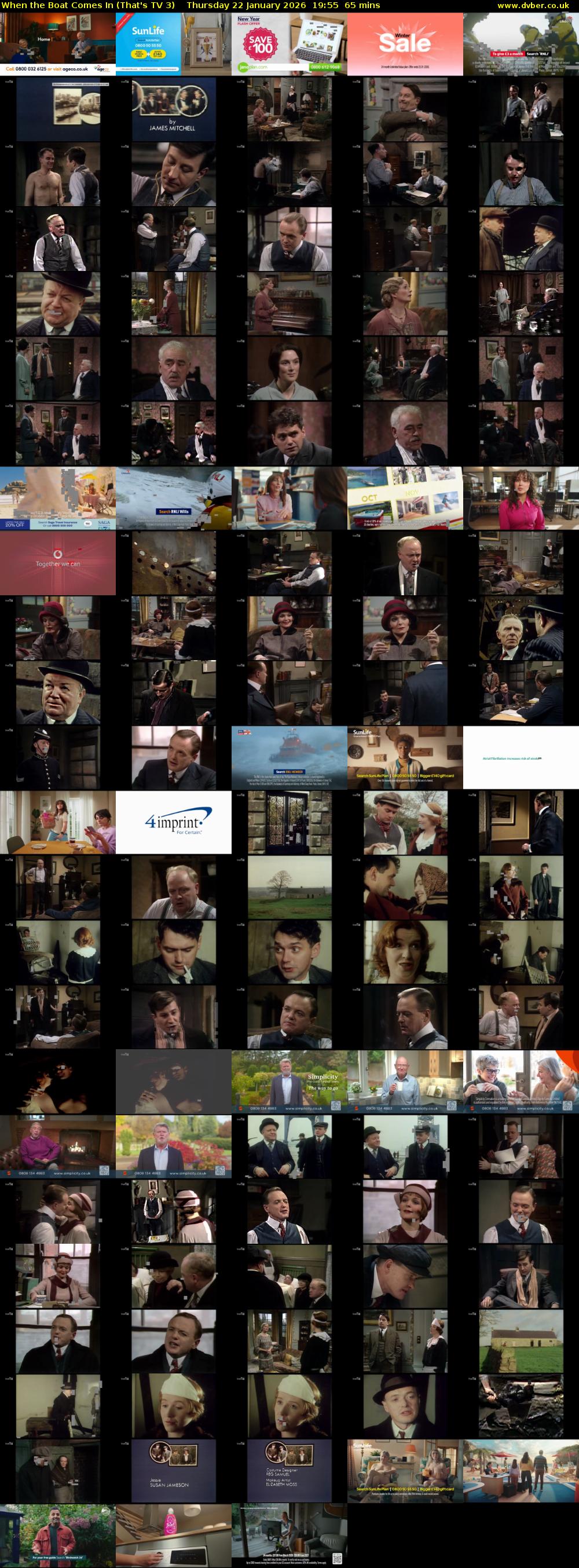 When the Boat Comes In (That's TV 3) Thursday 22 January 2026 19:55 - 21:00