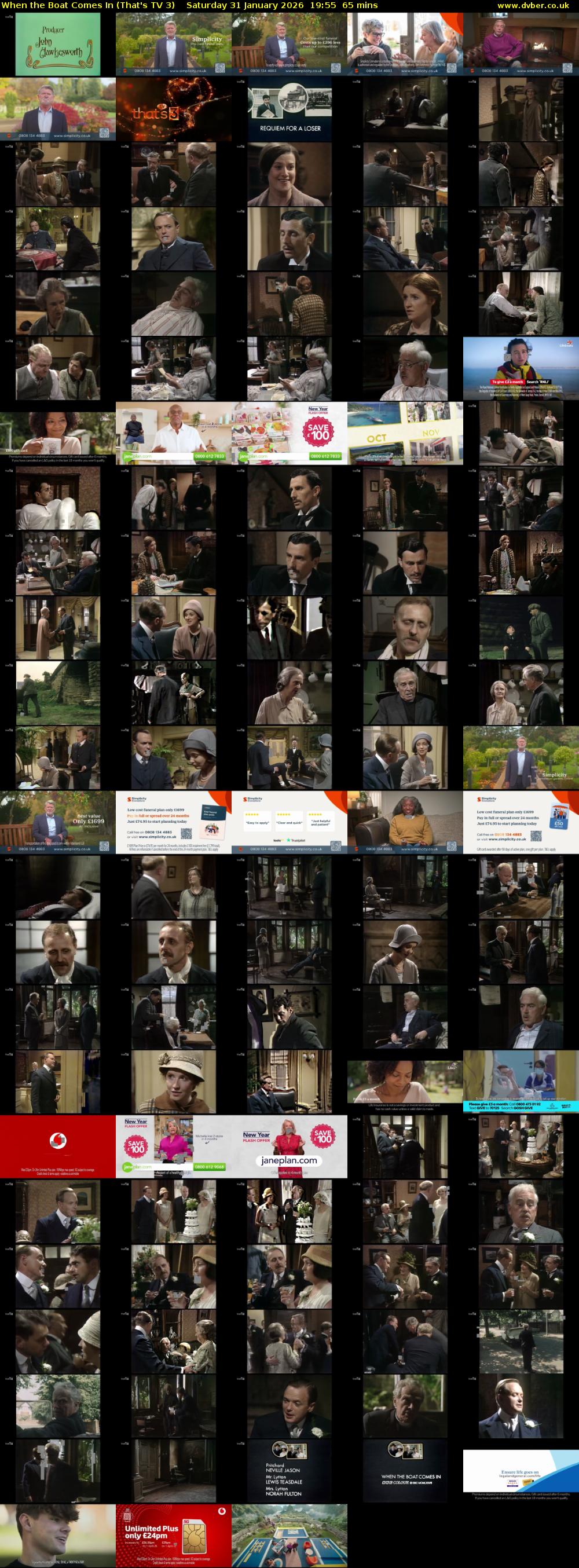 When the Boat Comes In (That's TV 3) Saturday 31 January 2026 19:55 - 21:00