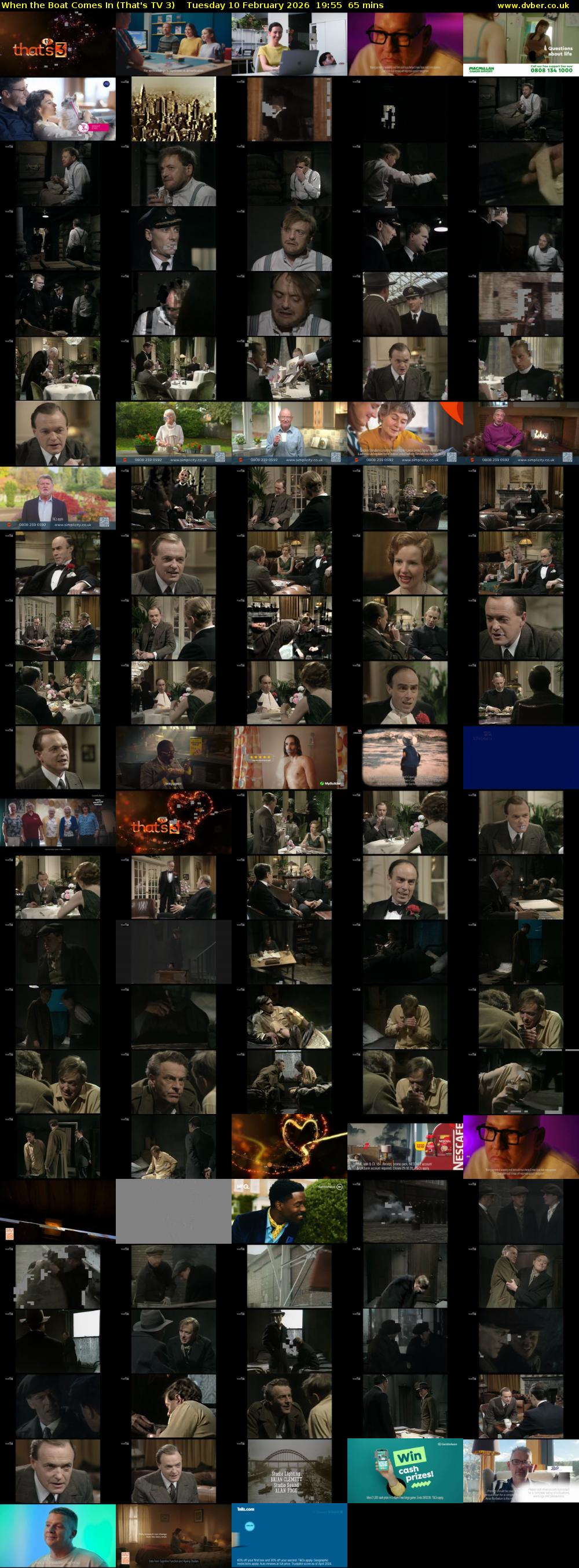 When the Boat Comes In (That's TV 3) Tuesday 10 February 2026 19:55 - 21:00